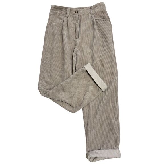 Petal & Pup Corduroy Pants Size 4 Talaren Cuffed High Waisted Crop Taupe - Picture 8 of 12